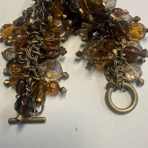 Amber Bead Cluster Bracelet - Brand Unbranded